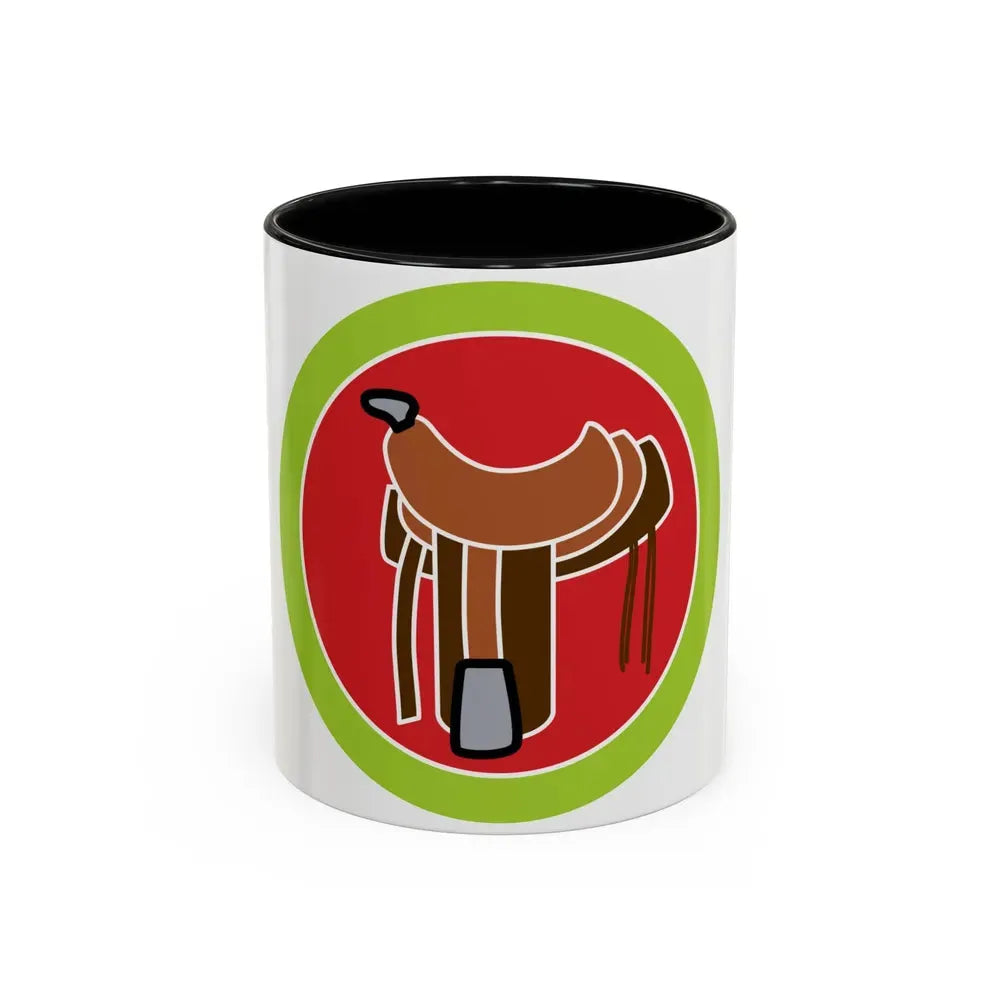 Horsemanship (Boy Scout Merit Badge) Accent Coffee Mug 11oz Black - Go Mug Yourself