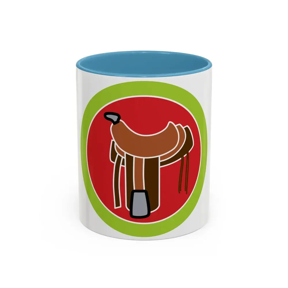 Horsemanship (Boy Scout Merit Badge) Accent Coffee Mug 11oz Light Blue - Go Mug Yourself