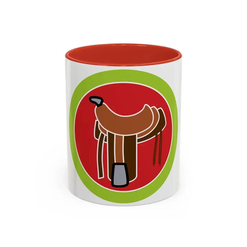 Horsemanship (Boy Scout Merit Badge) Accent Coffee Mug 11oz Red - Go Mug Yourself