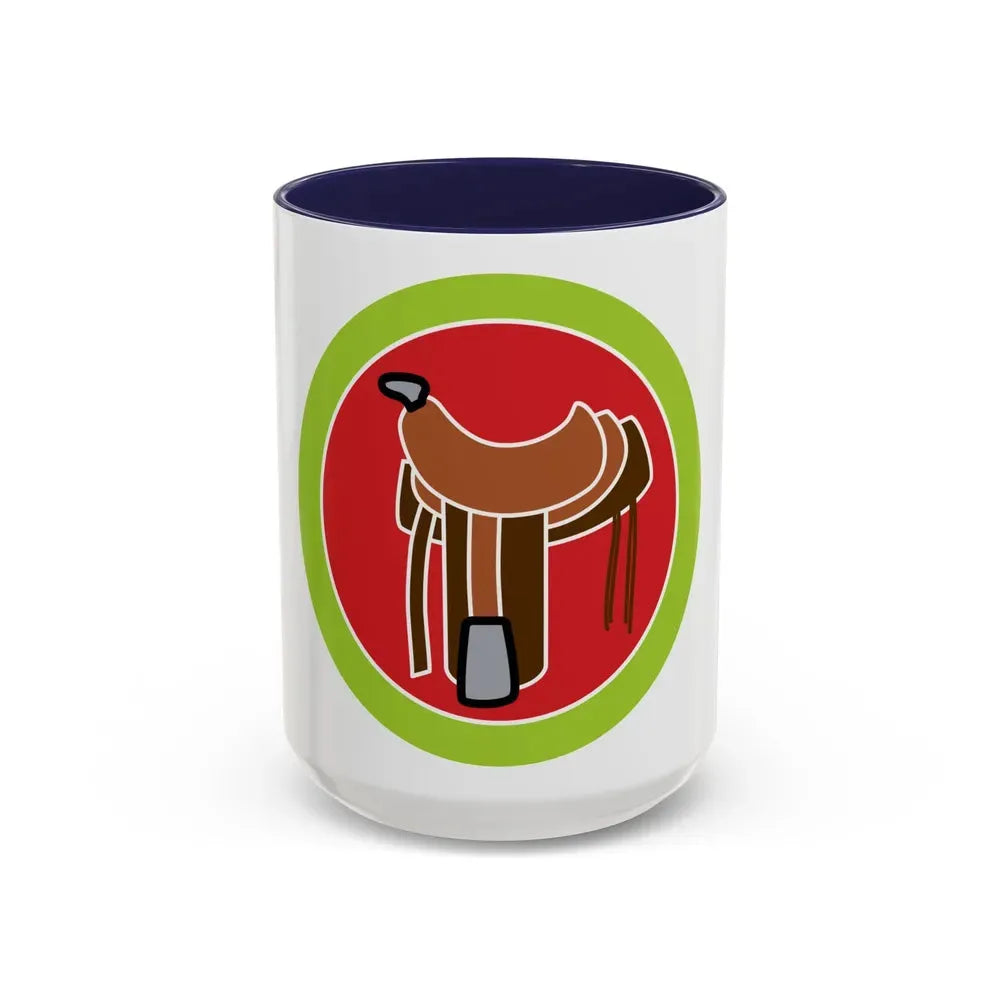Horsemanship (Boy Scout Merit Badge) Accent Coffee Mug 15oz Navy - Go Mug Yourself