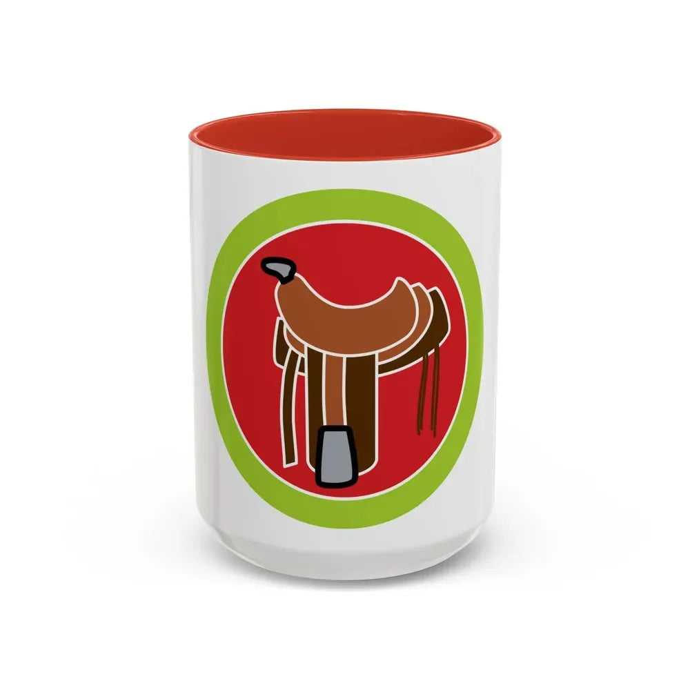 Horsemanship (Boy Scout Merit Badge) Accent Coffee Mug 15oz Red - Go Mug Yourself