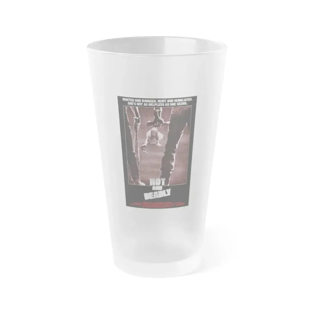 HOT AND DEADLY 1982 Movie Poster - Frosted Pint Glass 16oz 16oz Frosted - Go Mug Yourself