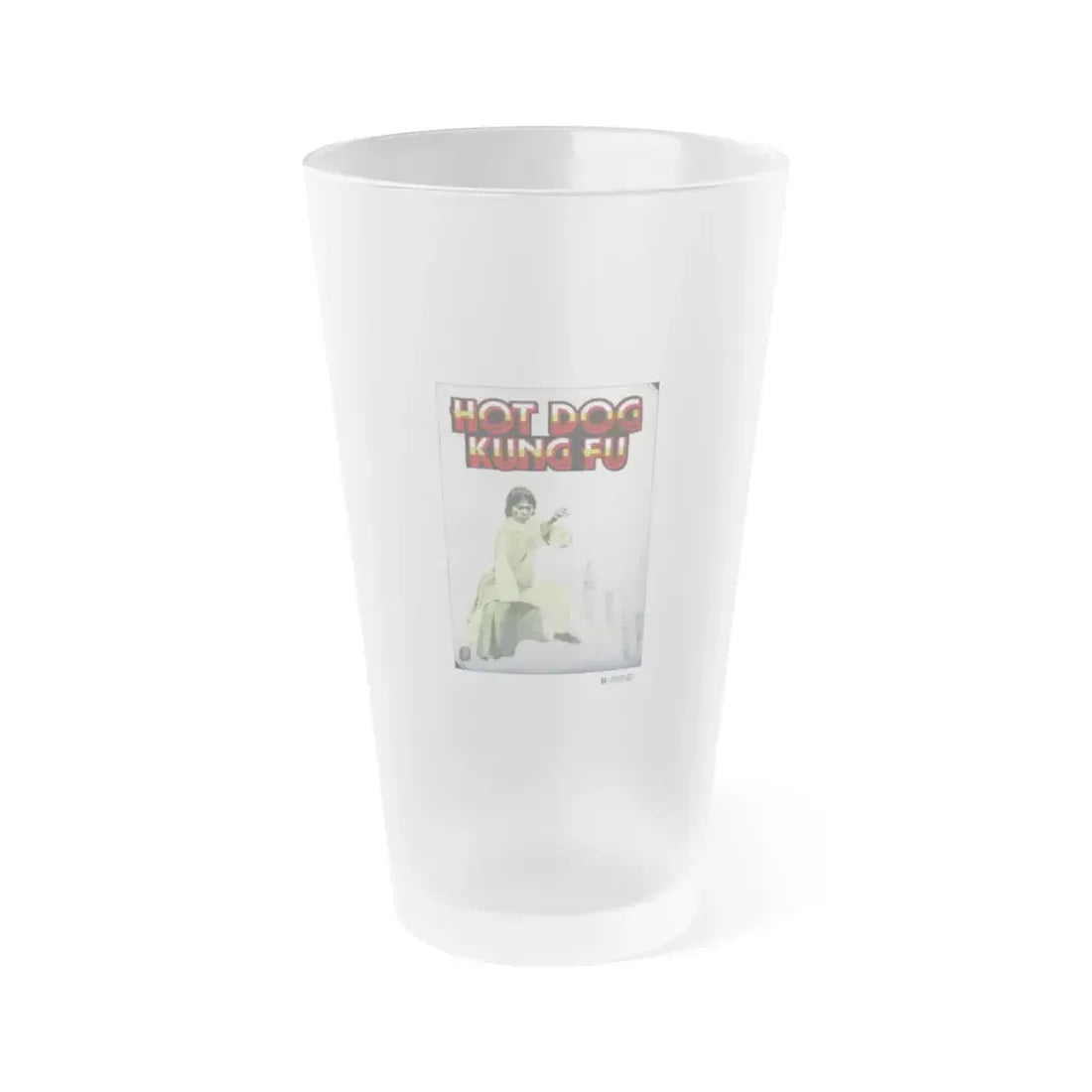 HOT DOG KUNG FU 1979 Movie Poster - Frosted Pint Glass 16oz 16oz Frosted - Go Mug Yourself
