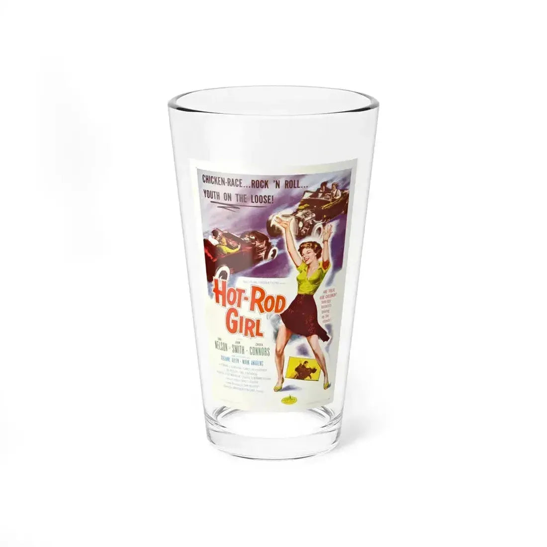 HOT ROD GIRL 1956 Movie Poster - Pint Glass 16oz 16oz - Go Mug Yourself