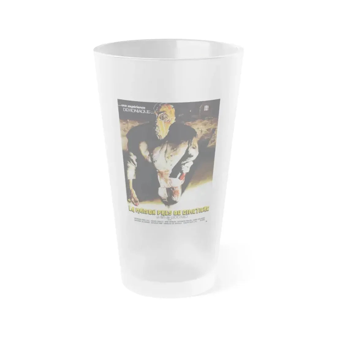 HOUSE BY THE CEMETERY (FRENCH) 1981 Movie Poster - Frosted Pint Glass 16oz 16oz Frosted - Go Mug Yourself