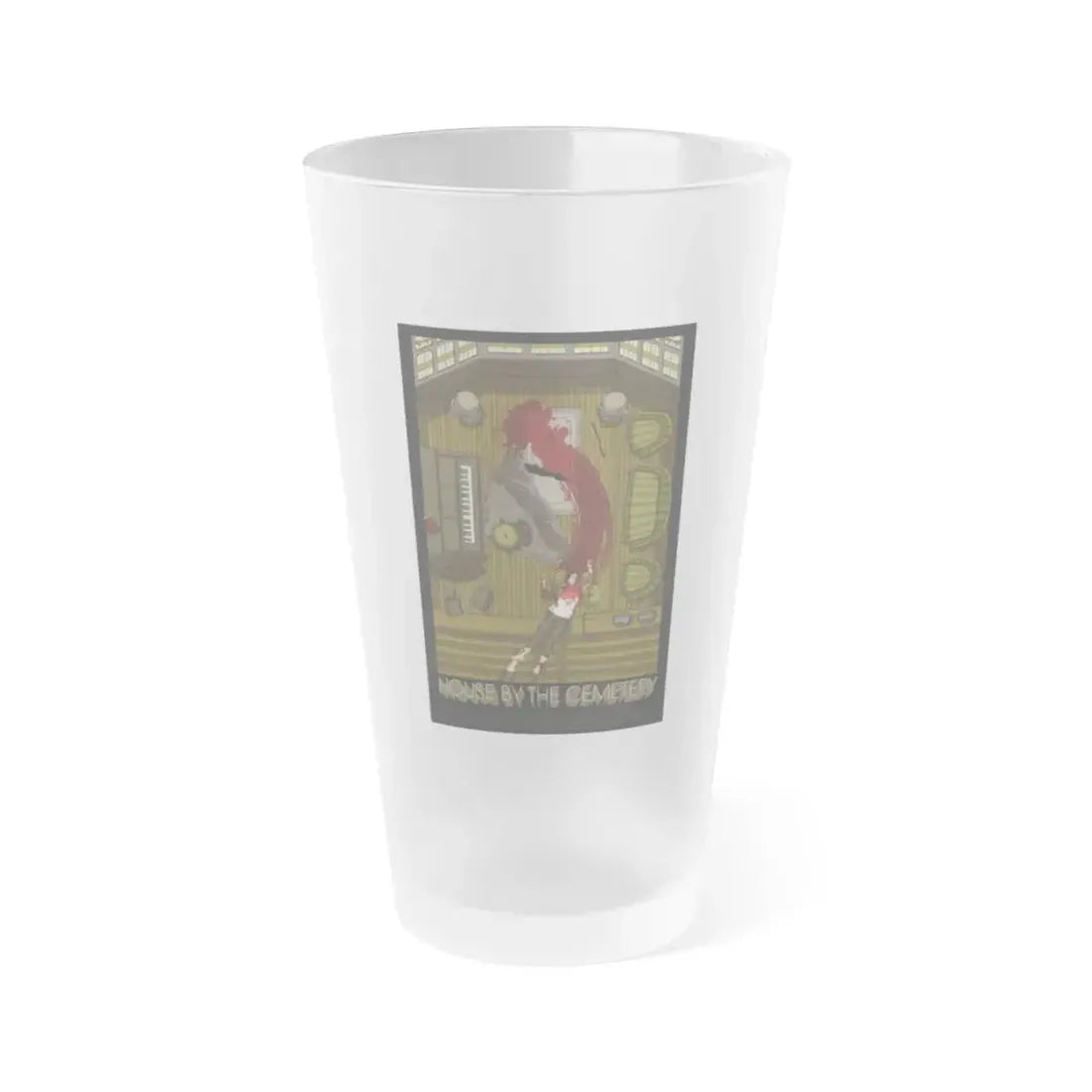 HOUSE BY THE CEMETERY (MONDO) 1981 Movie Poster - Frosted Pint Glass 16oz 16oz Frosted - Go Mug Yourself