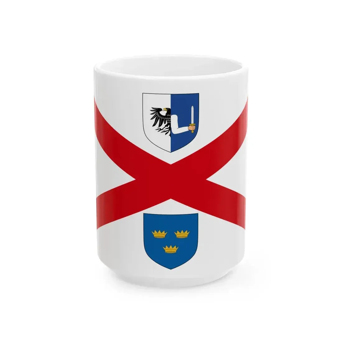 House flag of Irish Shipping Limited 1947-1984 (Ireland) White Coffee Mug 15oz - Go Mug Yourself