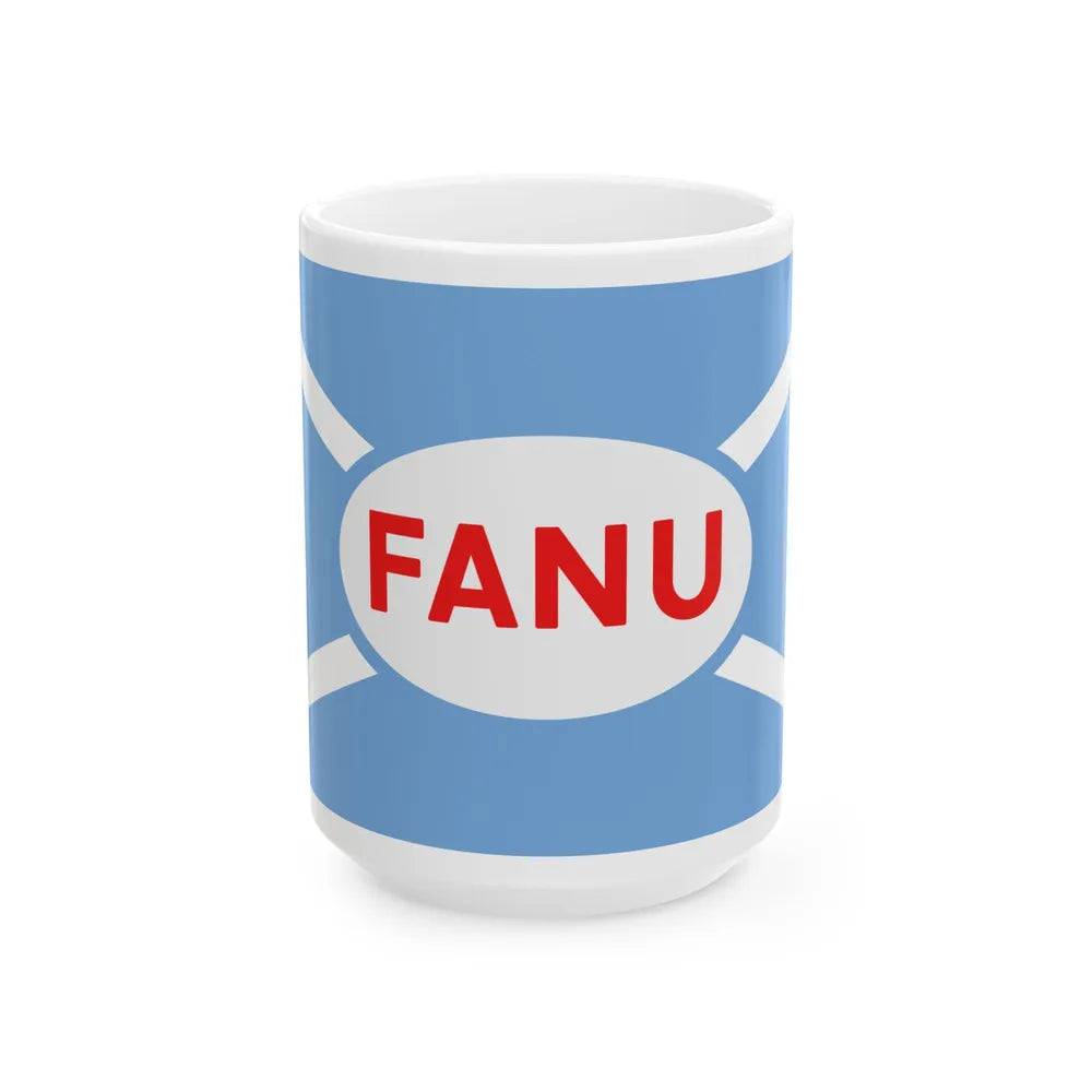 House flag of the Argentine Overseas Shipping Fleet FANU (Argentina) White Coffee Mug 15oz - Go Mug Yourself