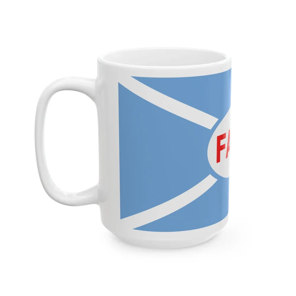 House flag of the Argentine Overseas Shipping Fleet FANU (Argentina) White Coffee Mug - Go Mug Yourself