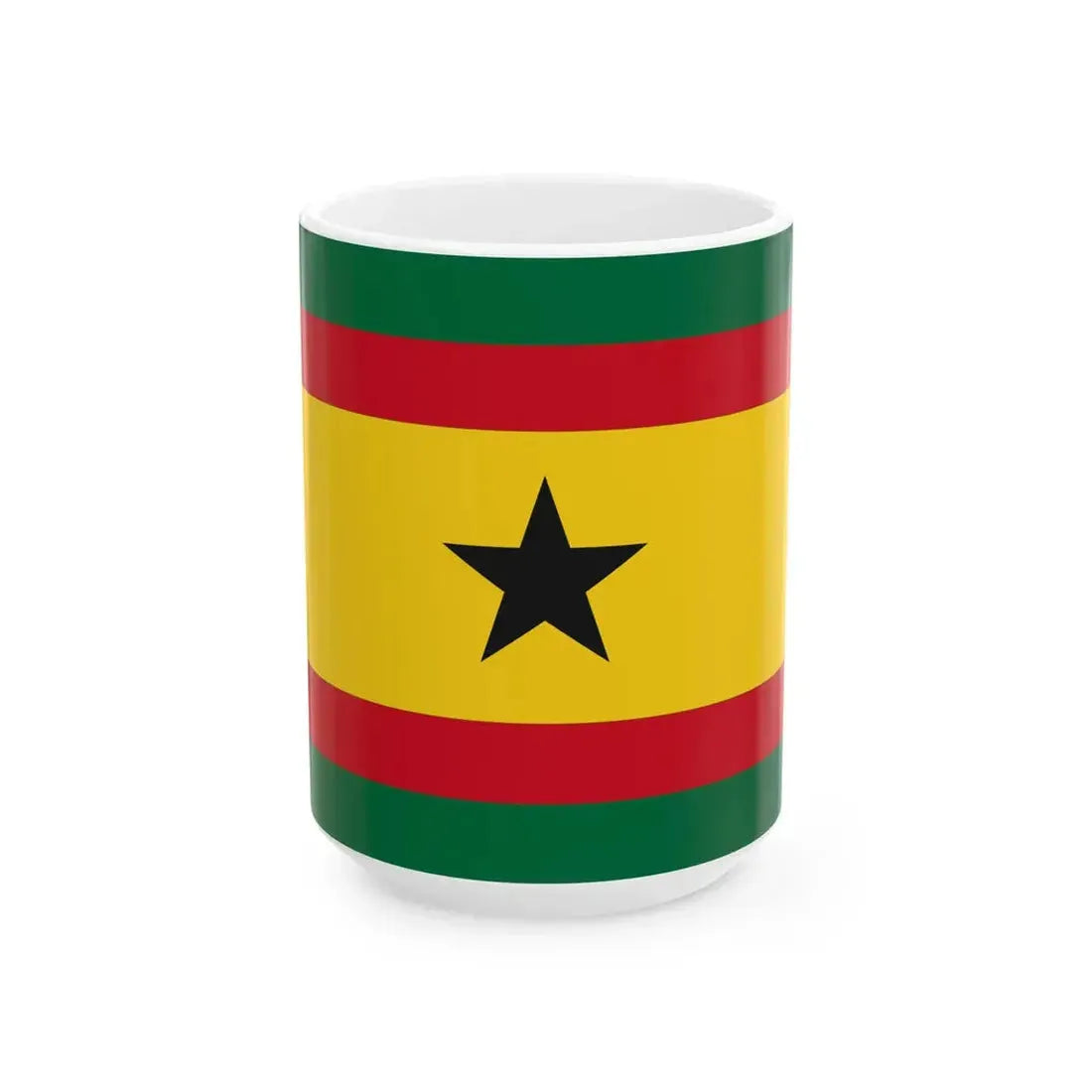 House Flag of the Black Star Line Ghana (Ghana) White Coffee Mug 15oz - Go Mug Yourself