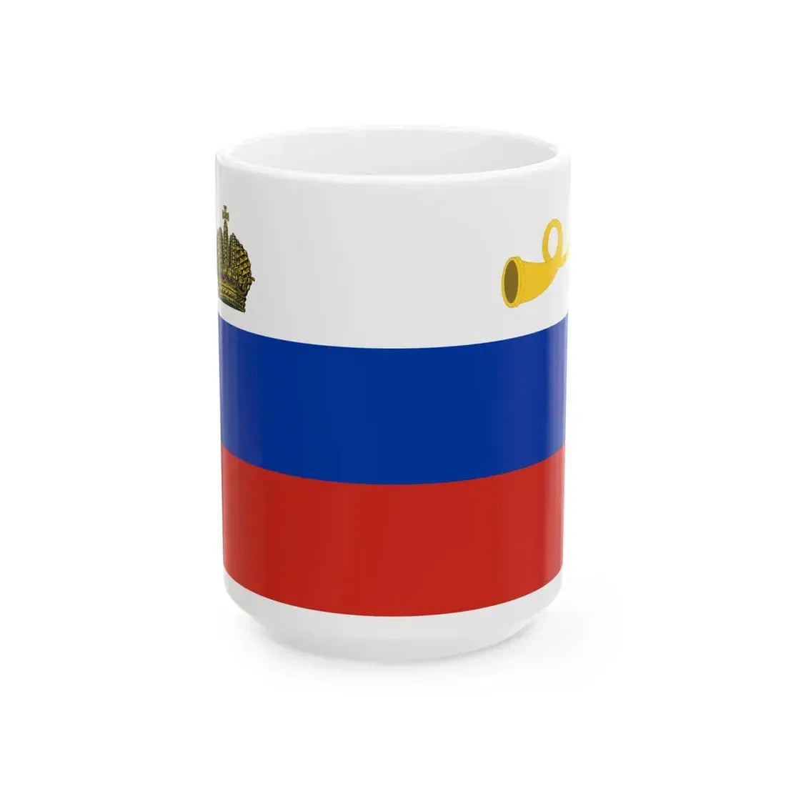House Flag of the Russian Steam Navigation and Trading Company (Russia) White Coffee Mug 15oz - Go Mug Yourself