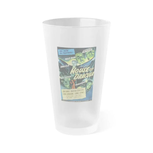 HOUSE OF DRACULA 1945 Movie Poster - Frosted Pint Glass 16oz 16oz Frosted - Go Mug Yourself