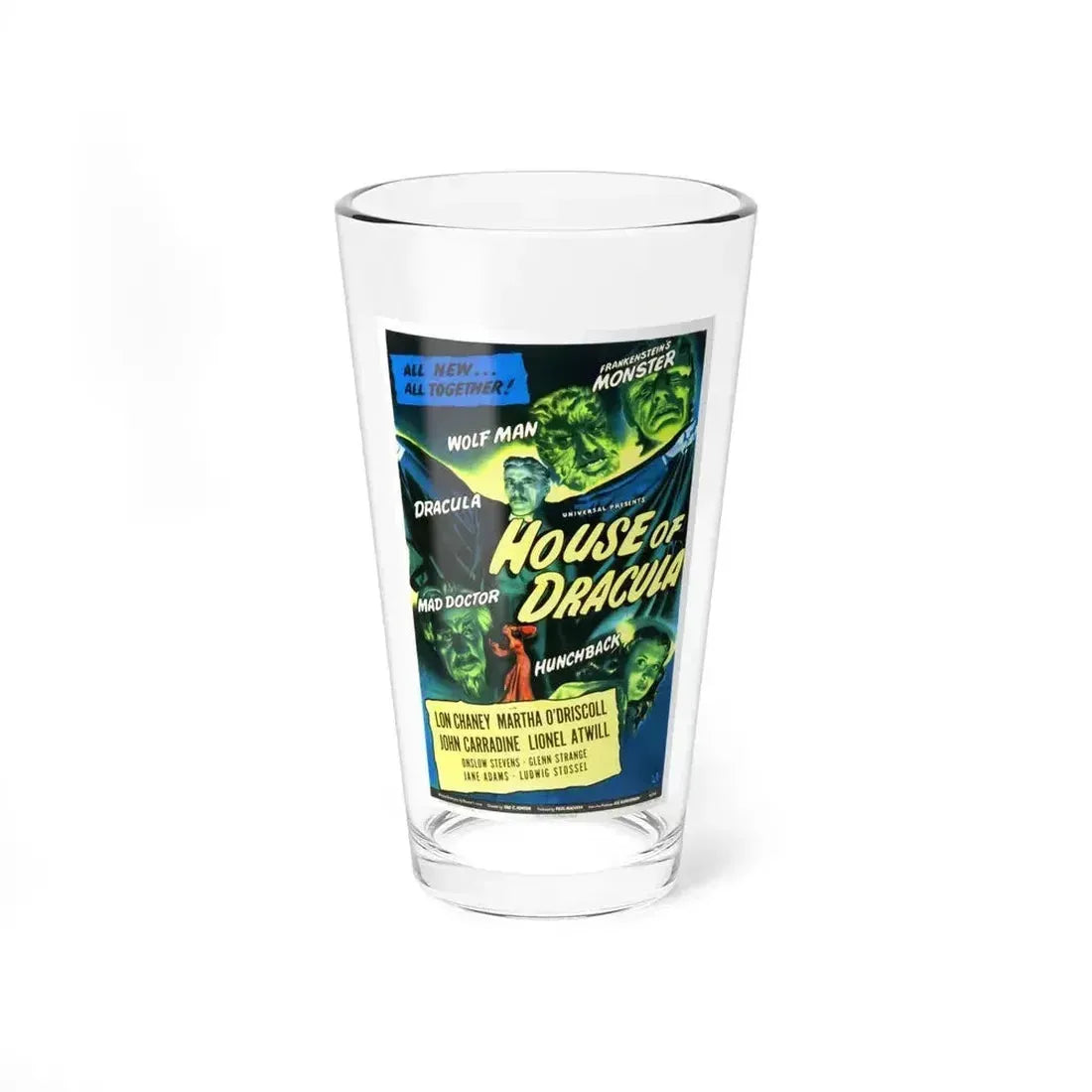 HOUSE OF DRACULA 1945 Movie Poster - Pint Glass 16oz 16oz - Go Mug Yourself