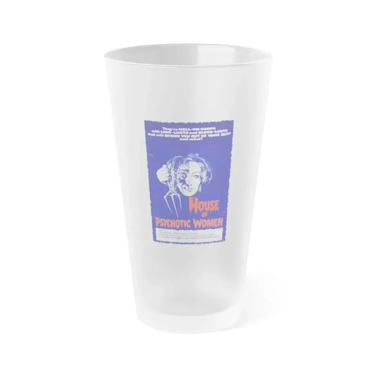 HOUSE OF PSYCHOTIC WOMEN (BLUE EYES OF THE BROKEN DOLL) 1973 Movie Poster - Frosted Pint Glass 16oz 16oz Frosted - Go Mug Yourself
