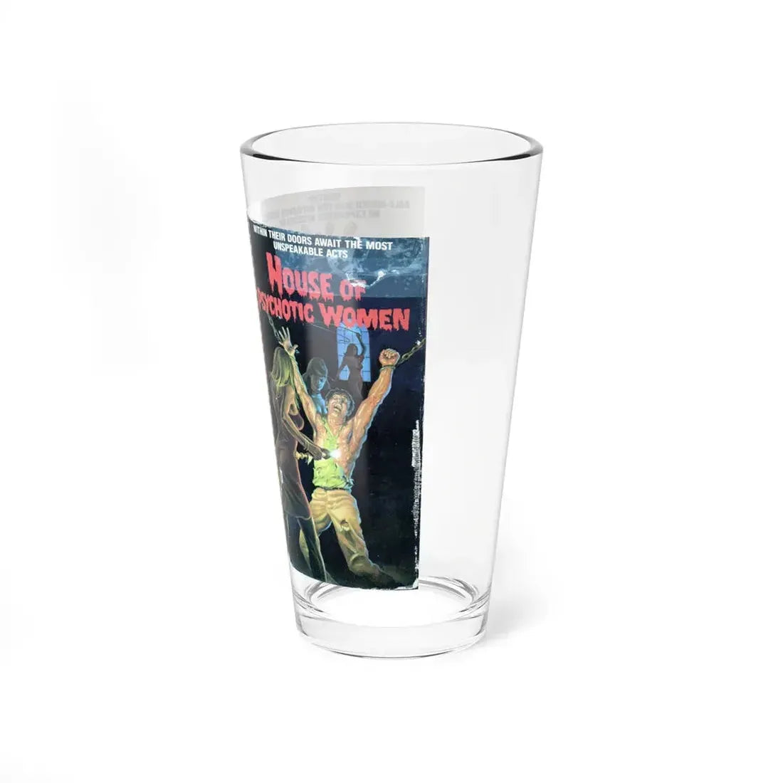 HOUSE OF PSYCHOTIC WOMEN (VHS COVER) Pint Glass 16oz - Go Mug Yourself