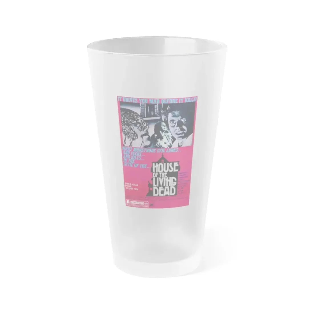 HOUSE OF THE LIVING DEAD 1976 Movie Poster - Frosted Pint Glass 16oz 16oz Frosted - Go Mug Yourself