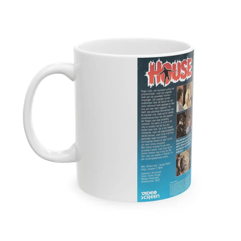 HOUSE VIDEO SCREEN (VHS COVER) - White Coffee Mug - Go Mug Yourself