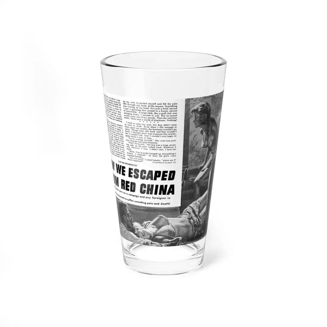 How We Escaped From Red China, Real Men, 1967 - Pint Glass 16oz 16oz - Go Mug Yourself