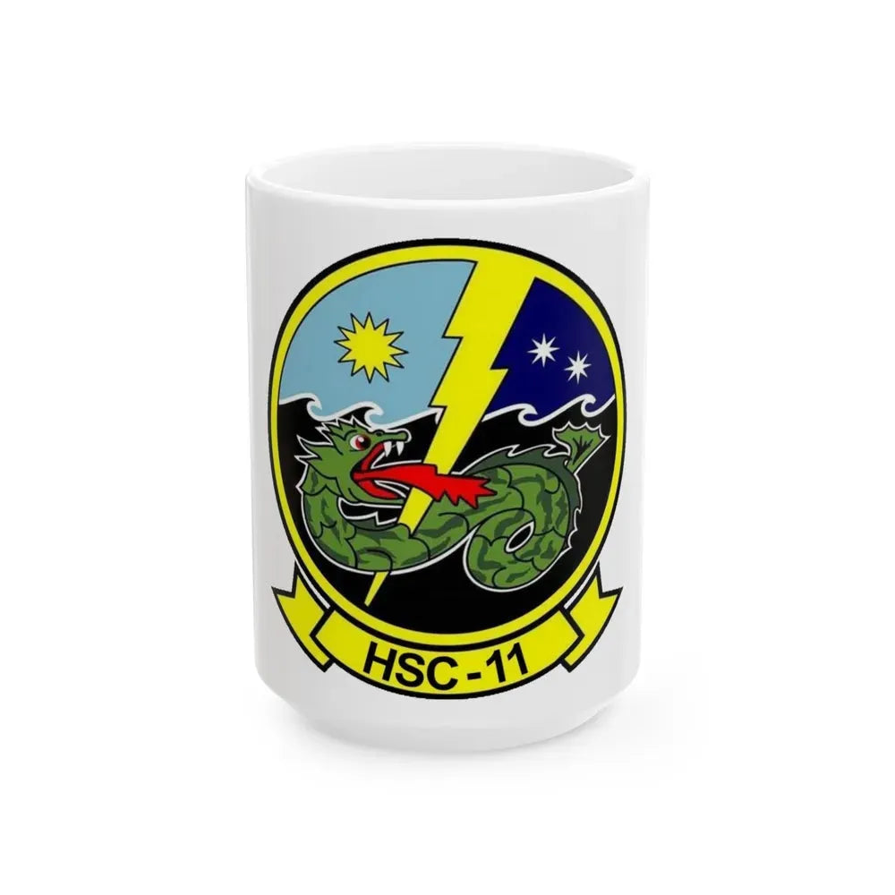 HSC 11 Helicopter Sea Combat Squadron 11 (U.S. Navy) White Coffee Mug 15oz - Go Mug Yourself