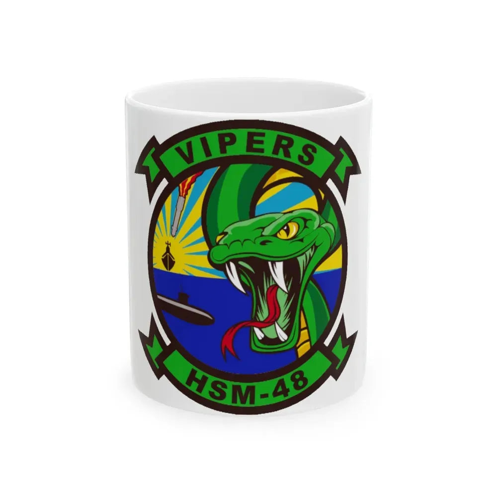 HSM 48 Helicopter Maritime Strike Squadron 48 (U.S. Navy) White Coffee Mug 11oz - Go Mug Yourself