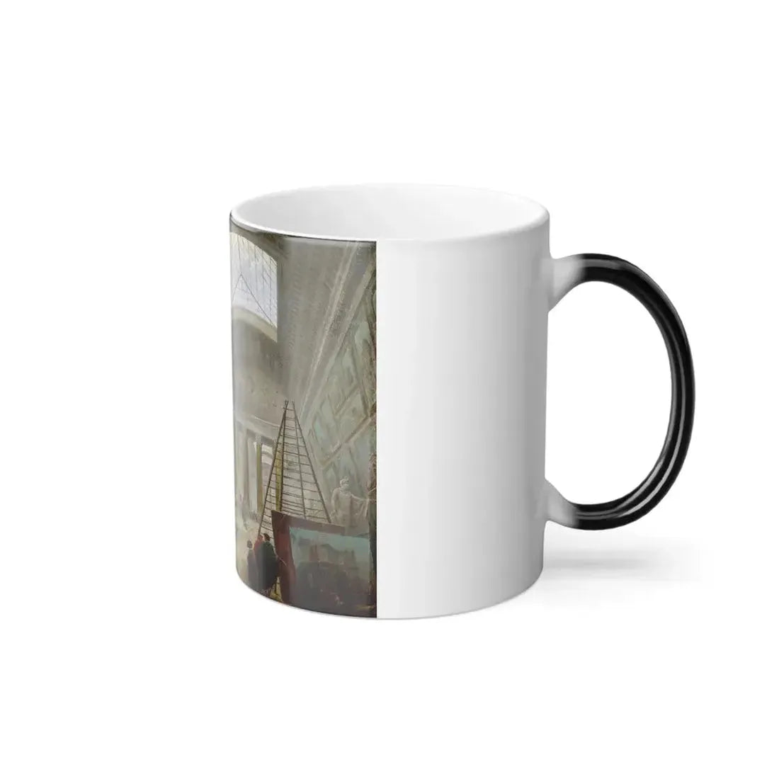 Hubert Robert (1733-1808) A Museum Gallery with Ancient Roman Art - Oil on Canvas - Color Changing Mug 11oz - Go Mug Yourself