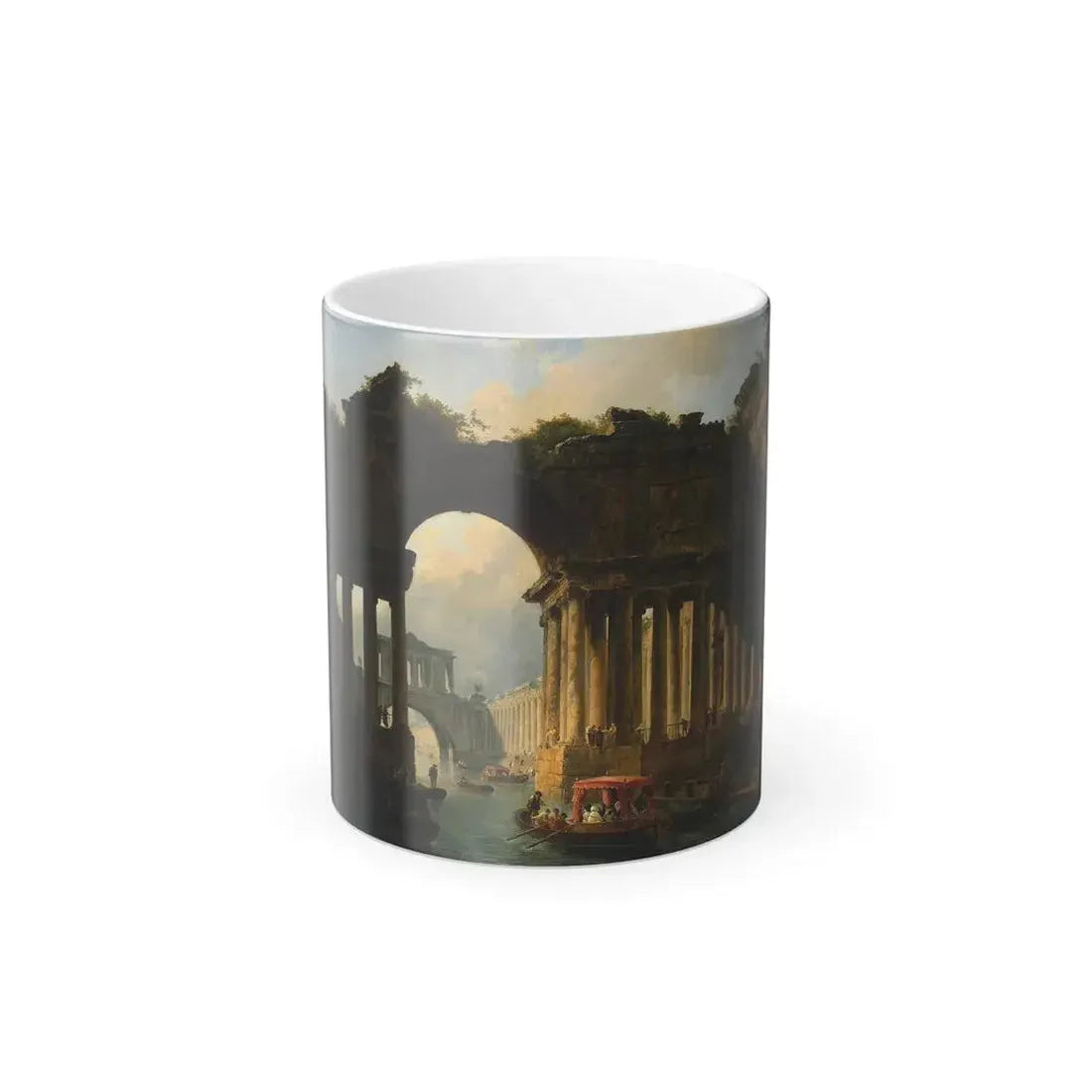 Hubert Robert (1733-1808) Architectural Landscape with a Canal - Color Changing Mug 11oz 11oz - Go Mug Yourself