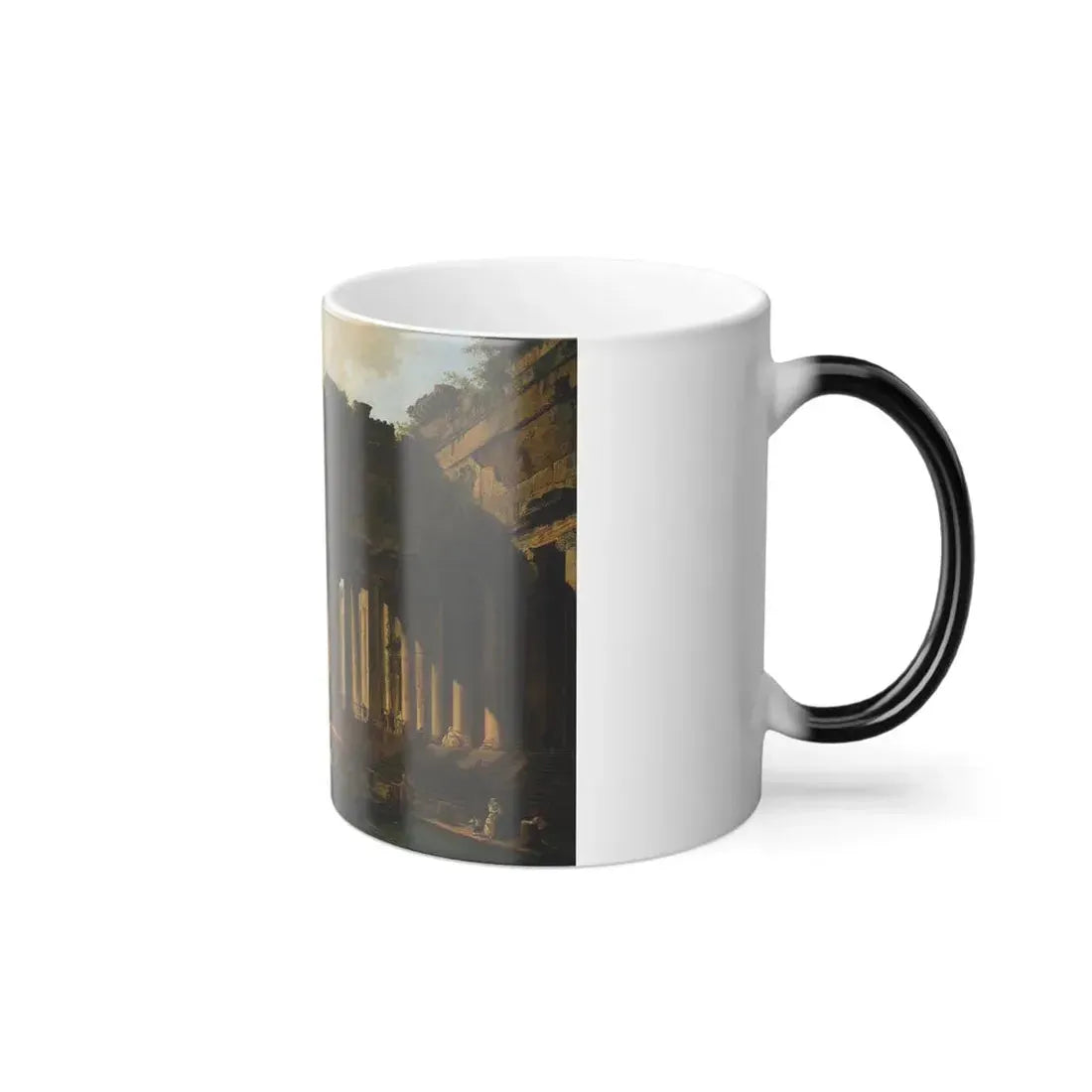 Hubert Robert (1733-1808) Architectural Landscape with a Canal - Color Changing Mug 11oz - Go Mug Yourself