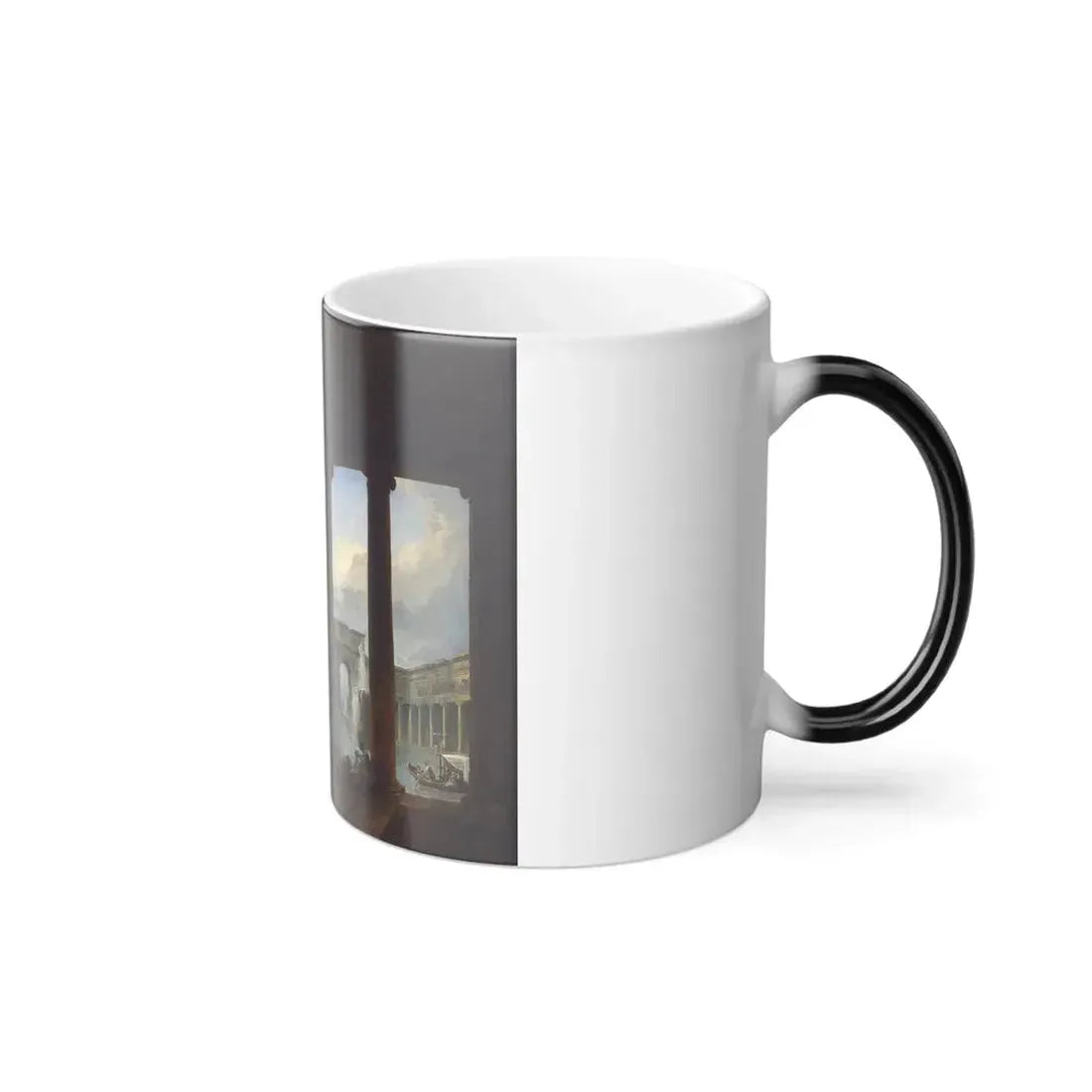 Hubert Robert (1733-1808) Swimming Pool Surrounded by Colonnade - Color Changing Mug 11oz - Go Mug Yourself