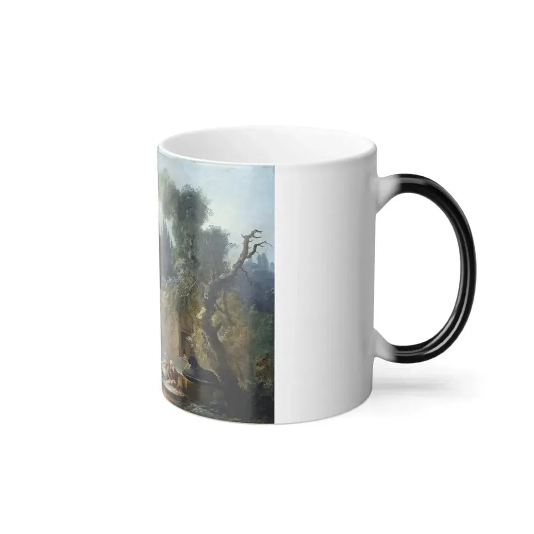 Hubert Robert (1733-1808) The Teatro delle Acque in the garden of the Villa Aldobrandini - Oil on Canvas - Color Changing Mug 11oz - Go Mug Yourself