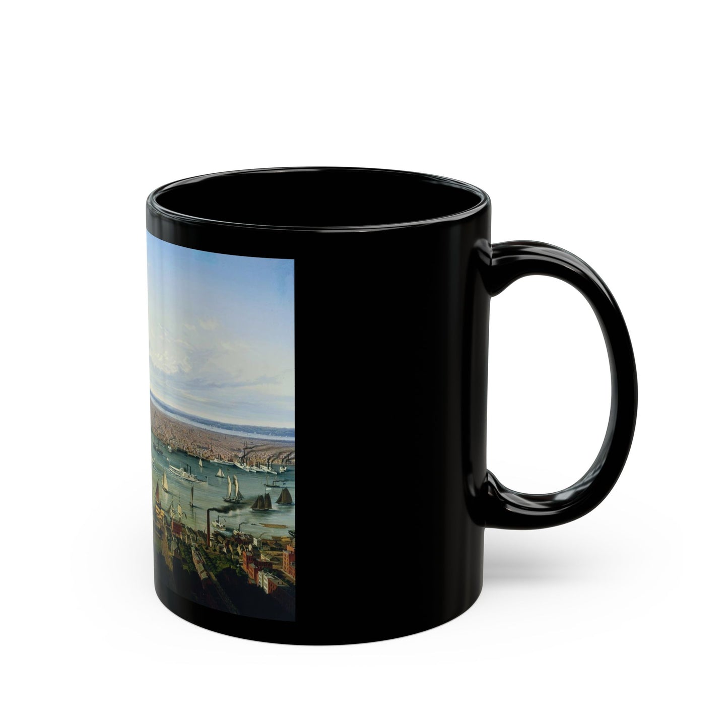 Hubert Sattler (1817-1904) New York - 1854 - Black Coffee Mug-Go Mug Yourself