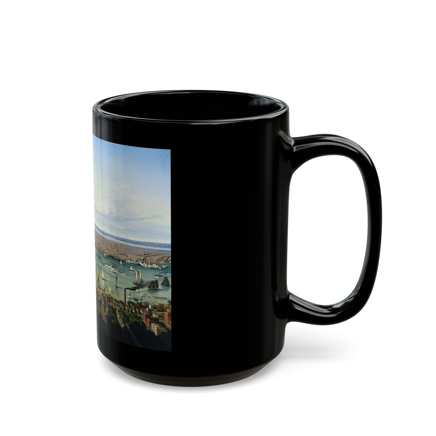Hubert Sattler (1817-1904) New York - 1854 - Black Coffee Mug-Go Mug Yourself