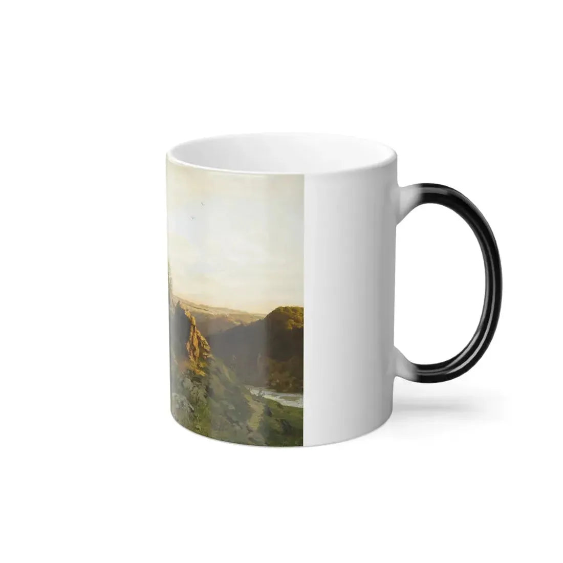Hugo Darnaut (1850-1937) Open Landscape with Ruins - Oil on Canvas 1876 - Color Changing Mug 11oz - Go Mug Yourself