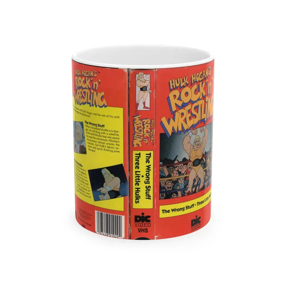 HULK HOGANS ROCK N WRESTLIN THE WRONG STUFF AND THREE LITTLE HULKS (VHS COVER) - White Coffee Mug 11oz - Go Mug Yourself