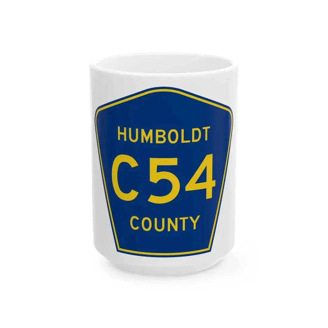 Humboldt County Route C54 IA (Iowa) (Road Sign) White Coffee Mug 15oz - Go Mug Yourself