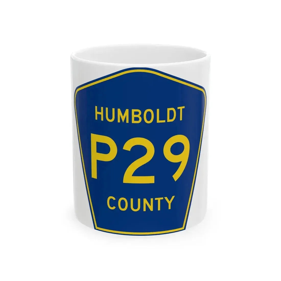 Humboldt County Route P29 IA (Iowa) (Road Sign) White Coffee Mug 11oz - Go Mug Yourself