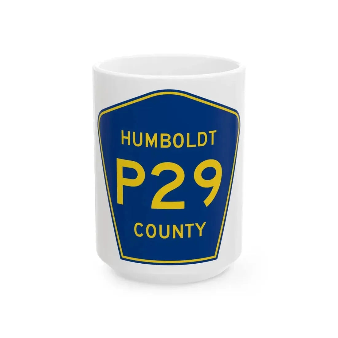 Humboldt County Route P29 IA (Iowa) (Road Sign) White Coffee Mug 15oz - Go Mug Yourself