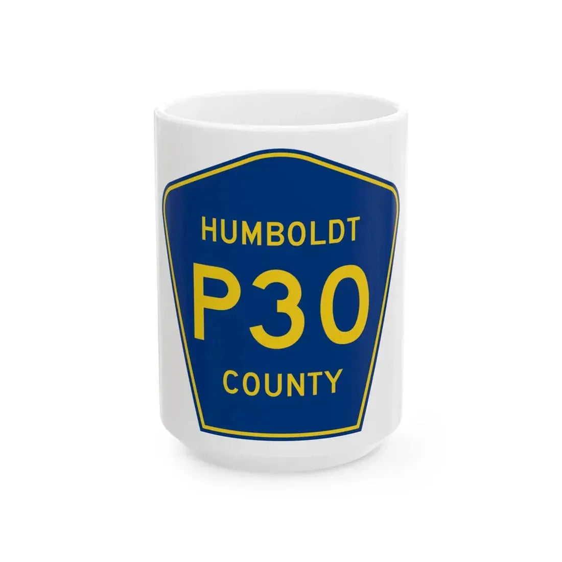 Humboldt County Route P30 IA (Iowa) (Road Sign) White Coffee Mug 15oz - Go Mug Yourself