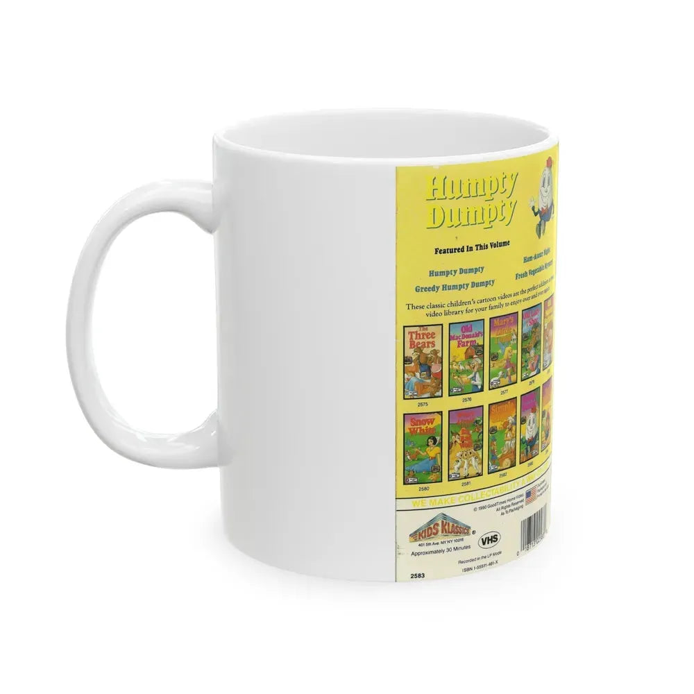 HUMPTY DUMPTY CLASSIC VIDEO LIBRARY (VHS COVER) - White Coffee Mug - Go Mug Yourself