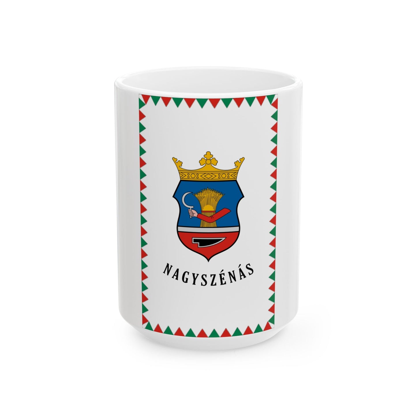 HUN Nagyszenas zaszlo (Hungary) White Coffee Mug-15oz-Go Mug Yourself