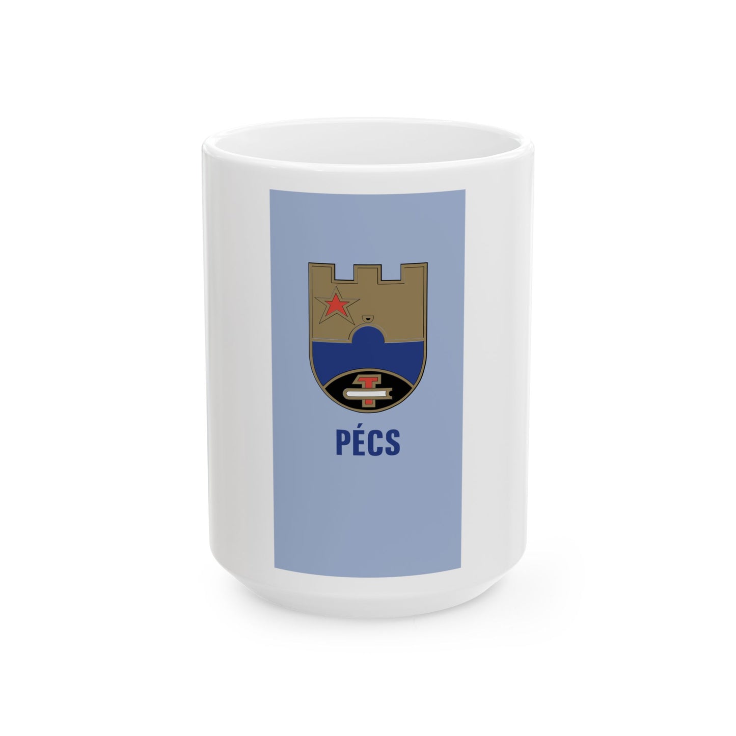 HUN Pecs flag 1974-1989 (Hungary) White Coffee Mug-15oz-Go Mug Yourself