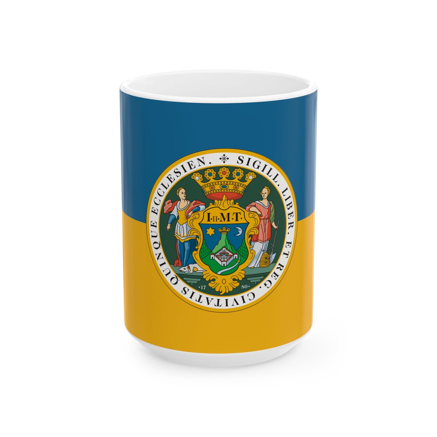 HUN Pecs flag (Hungary) White Coffee Mug-15oz-Go Mug Yourself