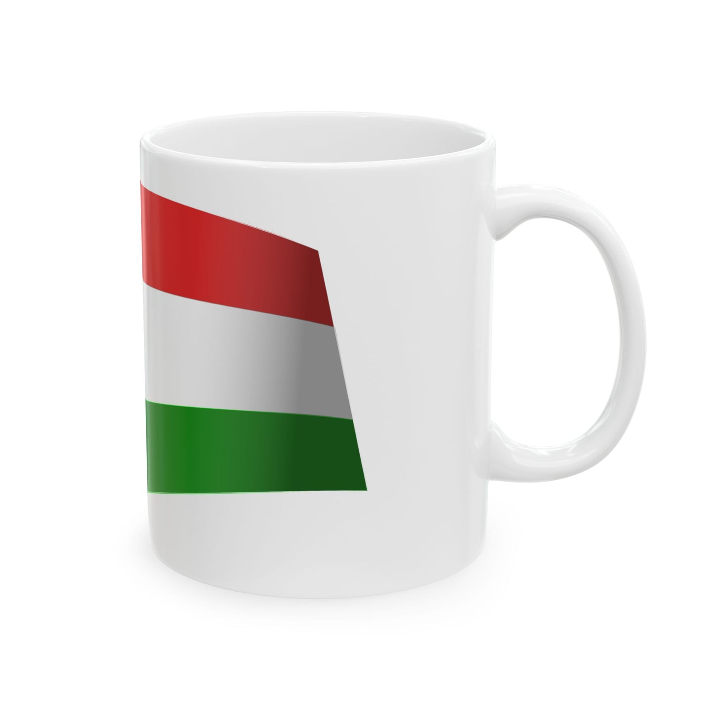 Hungary Flag - iconic waving (Hungary) White Coffee Mug-Go Mug Yourself