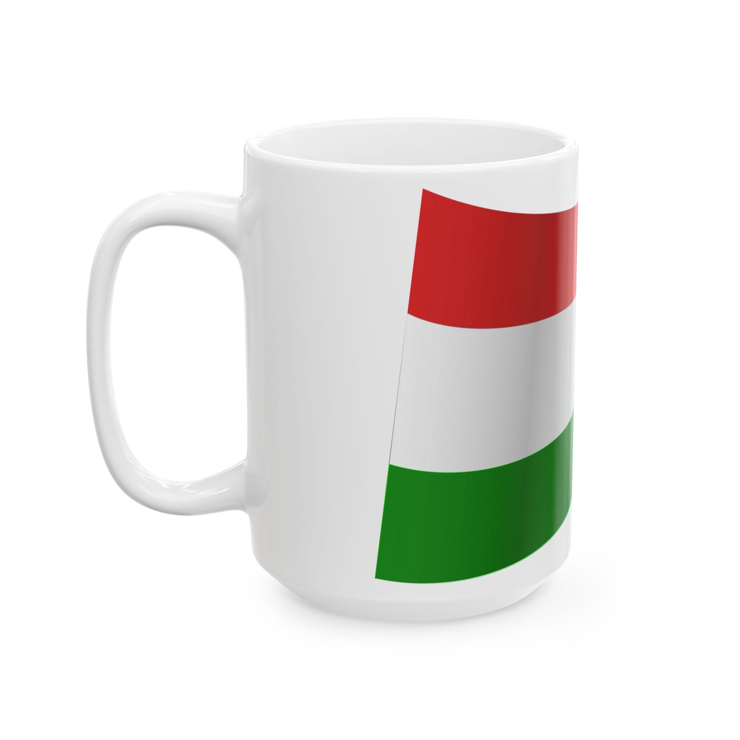 Hungary Flag - iconic waving (Hungary) White Coffee Mug-Go Mug Yourself