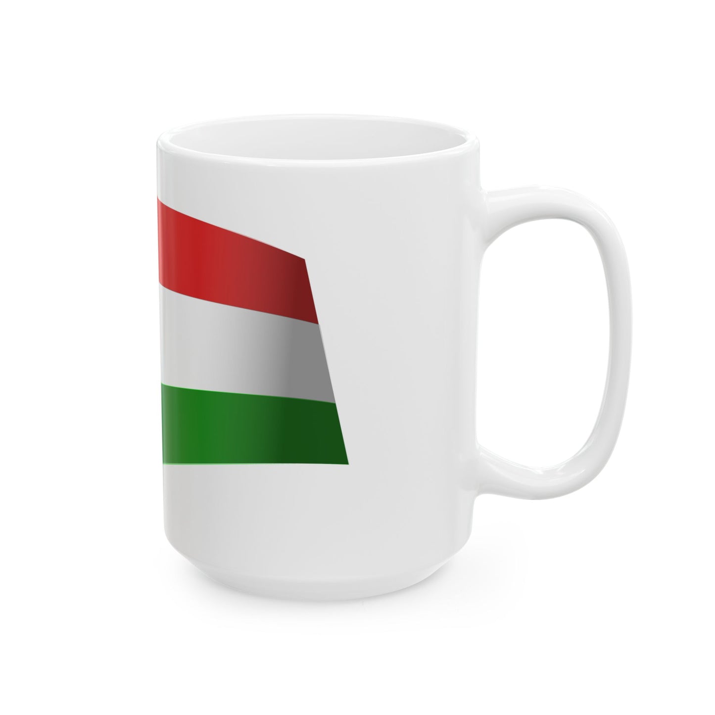 Hungary Flag - iconic waving (Hungary) White Coffee Mug-Go Mug Yourself