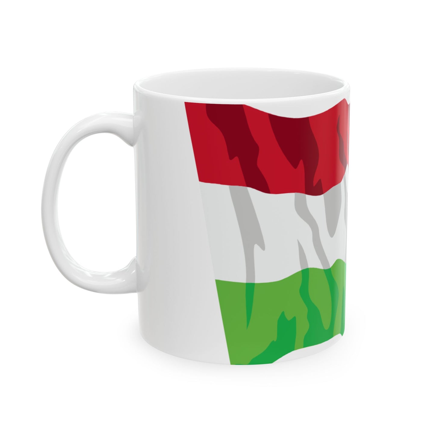 Hungary flag waving icon (Hungary) White Coffee Mug-Go Mug Yourself