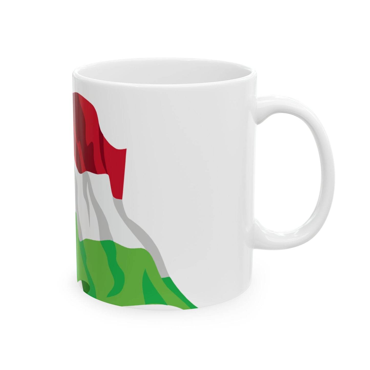 Hungary flag waving icon (Hungary) White Coffee Mug-Go Mug Yourself