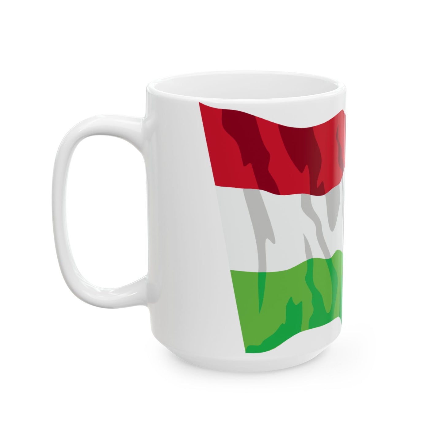 Hungary flag waving icon (Hungary) White Coffee Mug-Go Mug Yourself