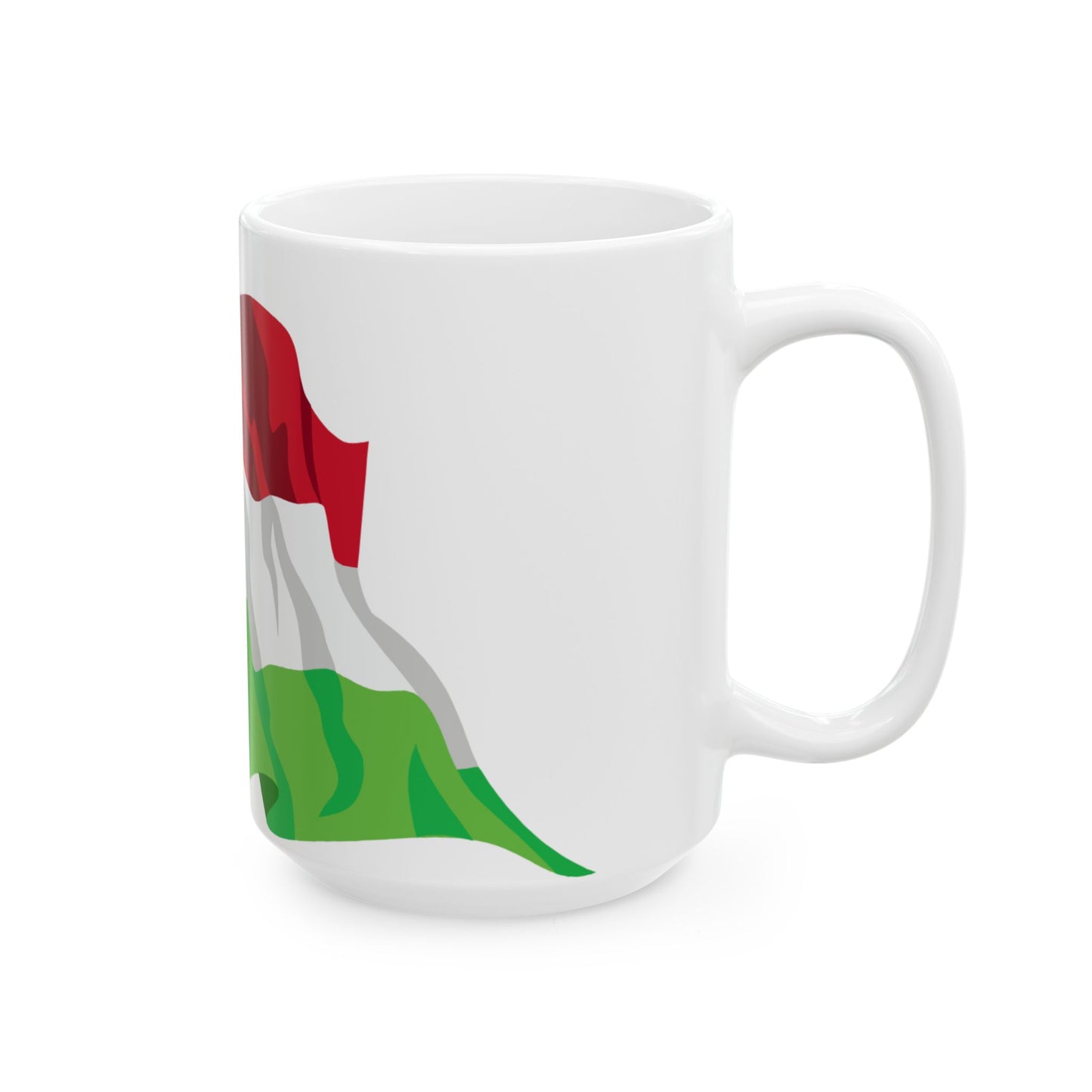 Hungary flag waving icon (Hungary) White Coffee Mug-Go Mug Yourself