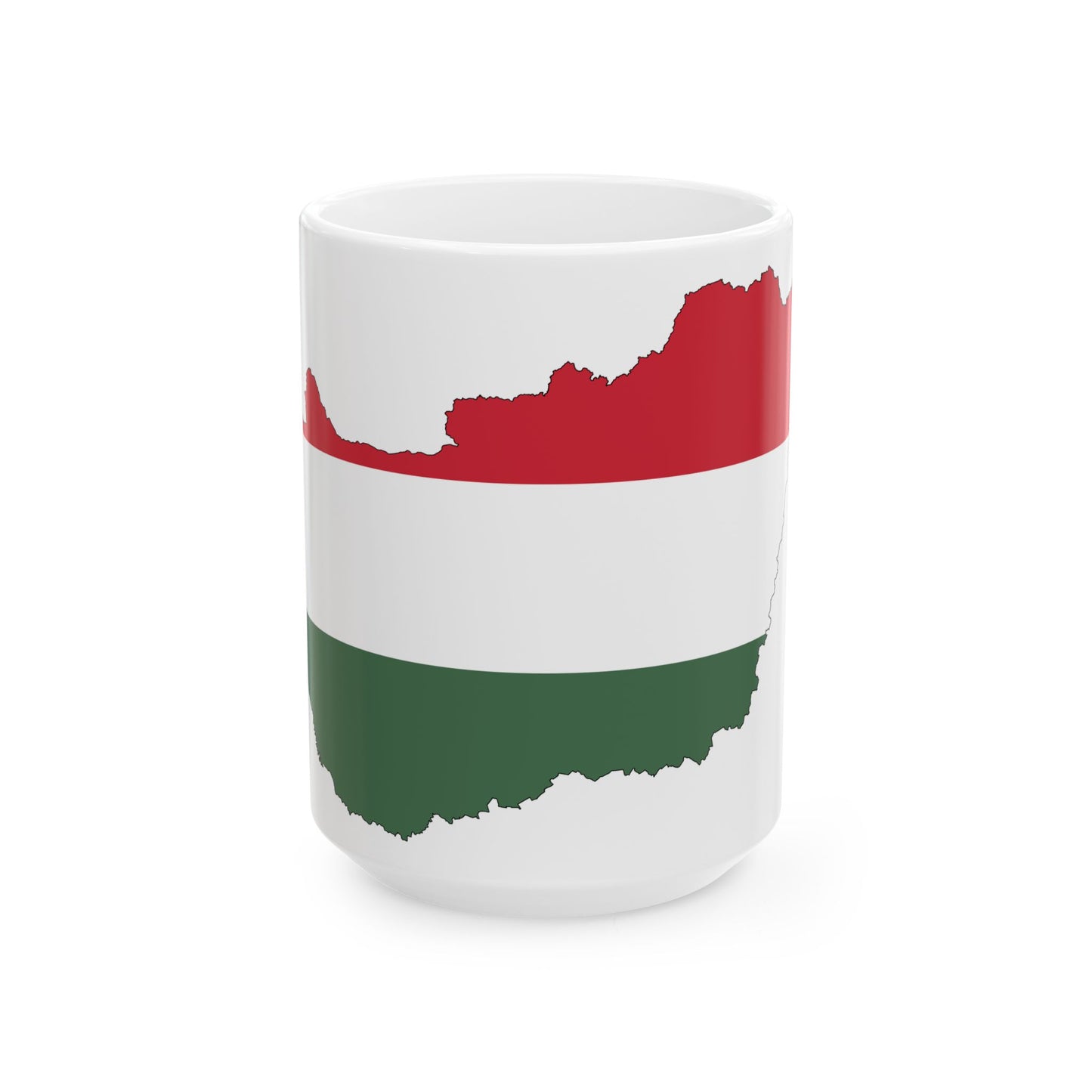 Hungary-Flagmap (Hungary) White Coffee Mug-15oz-Go Mug Yourself