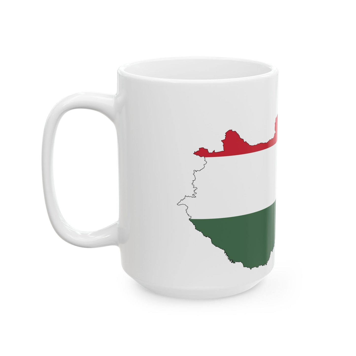 Hungary-Flagmap (Hungary) White Coffee Mug-Go Mug Yourself